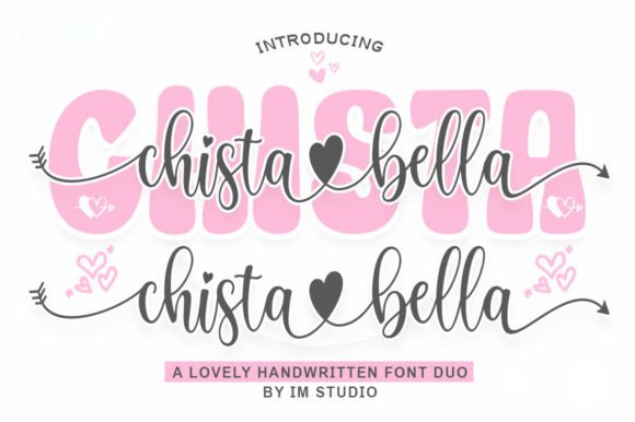Chista Bella Duo: A Romantic Script & Sans Serif Font for Makers